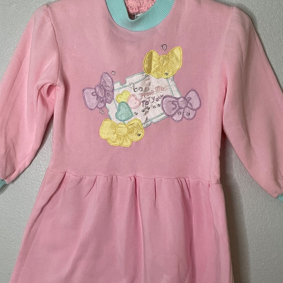Bon  Jour Sweatshirt Kids Girls Pink Jewellery Box Sweater Dress Size 6X - Picture 4 of 9